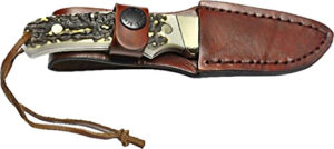 UNCLE HENRY KNIFE STAGLON 2.8" - BLADE W/LEATHER SHEATH