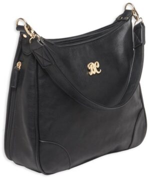 BULLDOG CONCEALED CARRY PURSE - HOBO STYLE BLACK W/BLACK TRIM