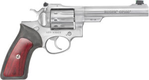 RUGER GP100 22LR 6" ADJ. SGTS - STAINLESS RUBBER W/HDWD INSERT