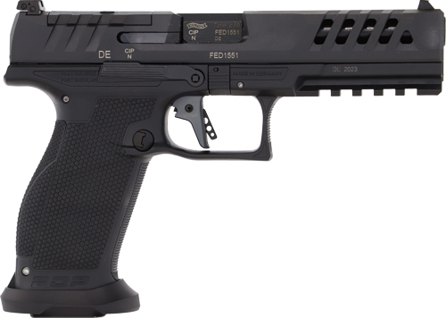 WALTHER PDP MATCH 9MM 5" OR - 10-SHOT BLACK POLYOMER FRAME