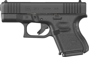 GLOCK 26 9MM V FIXED SIGHTS - 10-SHOT BLACK FRONT SERRATIONS