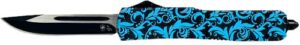 TEMPLAR KNIFE SLIM OTF MAIDEN - TEAL 3.1" BLACK DROP POINT