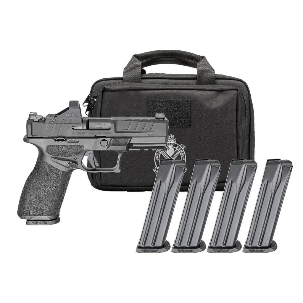 Springfield Gear Pac Echelon 4.0 FC Handgun 9mm Luger 15rd Magazines(4) 4" Barrel U-Dot Fixed & Green Dot Optic & Bag