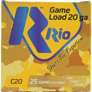 Rio Royal Buck 20ga 2-3/4"  9 plts #1 1345 fps 25/ct