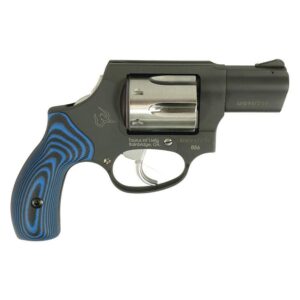 Taurus 856 Handgun .38 Spl 6rd Capacity 2" Barrel Matte Black Frame Stainless Cylinder VZ Blue Grip