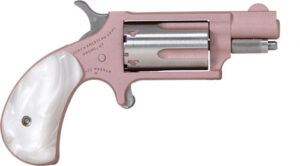 NAA MINI-REVOLVER 22WMR 1-1/8" - ROSE CERAKOTE WHITE PEARL GP