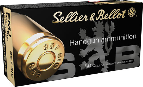 S&B 357 SIG 140GR FMJ - 50RD 20BX/CS - Image 2
