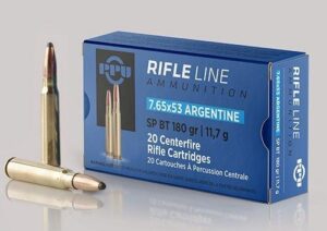 PPU Rifle Ammunition 7.65mm x 53 Argentine 180 gr SP 2542 fps 20/ct
