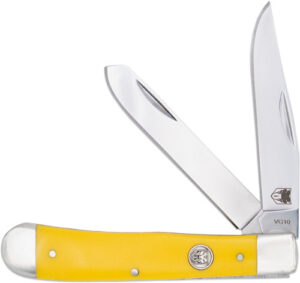 COBRATEC TRAPPER TWO BLADE - G-10 YELLOW DELRIN/SS SLIP JNT