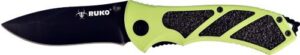 RUKO FOLDER 3.25" GREEN HANDLE - CLAMSHELL