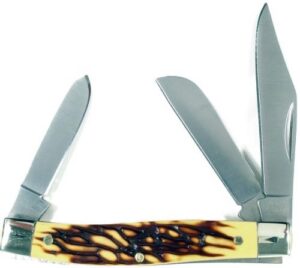 RUKO FOLDER 3.5" SIMULATED - DEER HORN HANDLE CLAMSHELL
