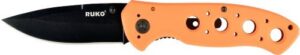 RUKO FOLDER 3.25" BLAZE ORANGE - HANDLE CLAMSHELL
