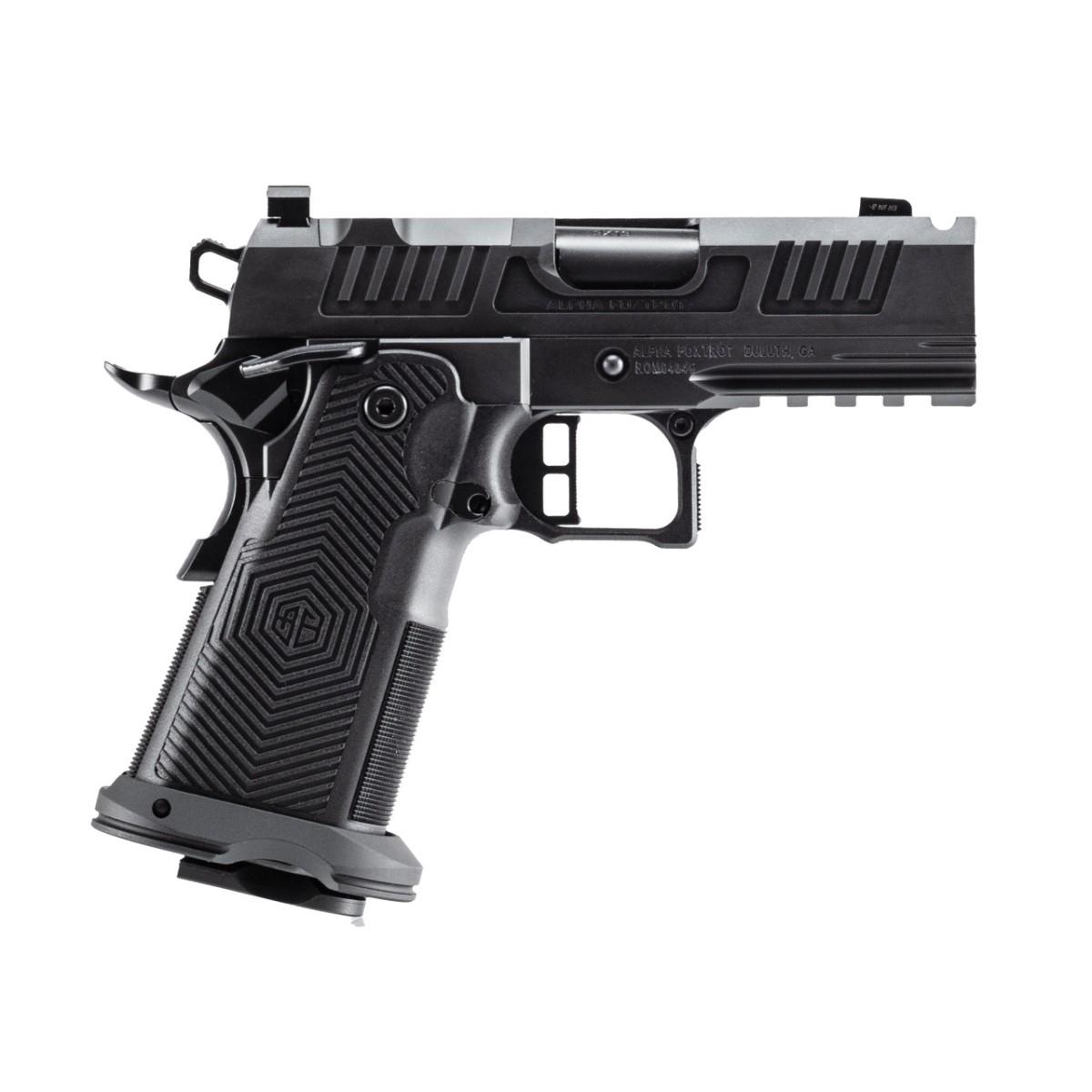 Alpha Foxtrot AF1911-ROMULUS 9MM 17 and 20 Rd Magazines (1 Each) 3.5" Ported Barrel DLC Black MOS Optic Cut