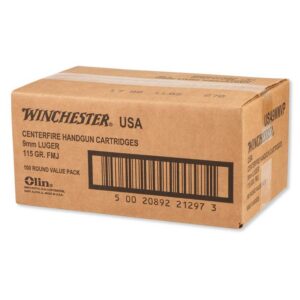 Winchester USA Handgun Ammunition 9mm Luger 115 gr. FMJ 1190 fps 1000/case